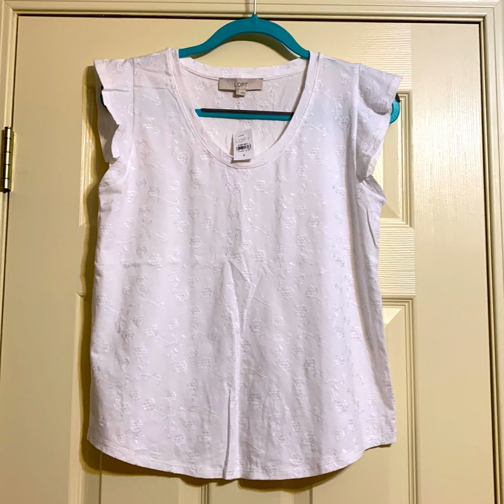 BNWT Loft embroidered top